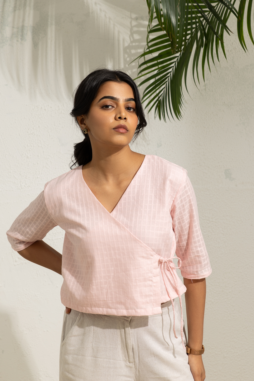 Dusty Pink Wrap Top