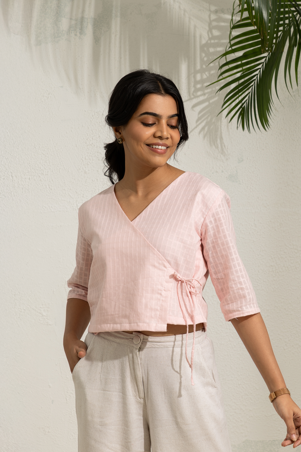 Dusty Pink Wrap Top