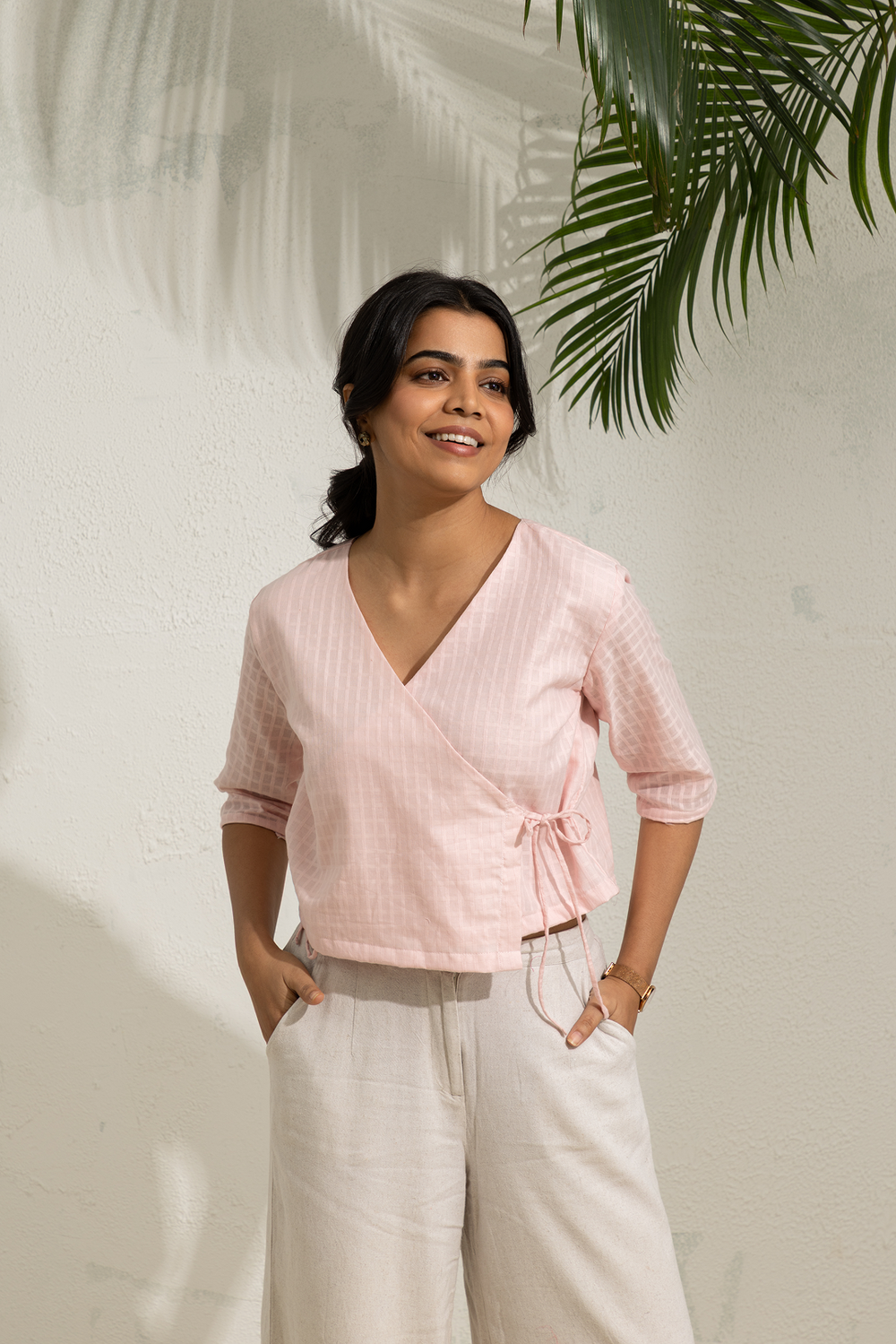 Dusty Pink Wrap Top