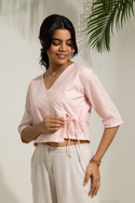 Dusty Pink Wrap Top